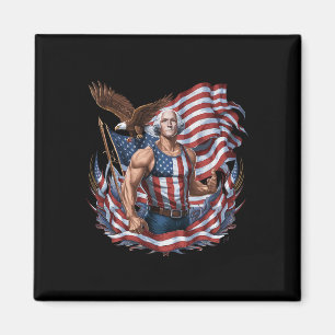 4th Of July Patriotic Funny George Washington July Magnet