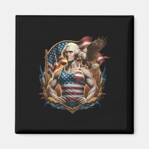 4th Of July Patriotic Funny George Washington July Magnet