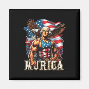 4th Of July Patriotic Funny George Washington July Magnet