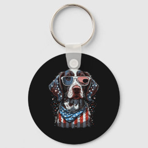 4th Of July Patriotic German Shorthaired Pointer D Key Ring