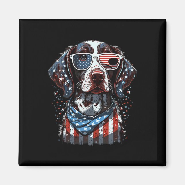 4th Of July Patriotic German Shorthaired Pointer D Magnet (Front)