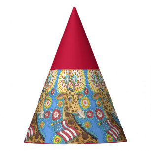 4TH OF JULY PATRIOTIC GIRAFFE, HOLIDAY PARTY HAT