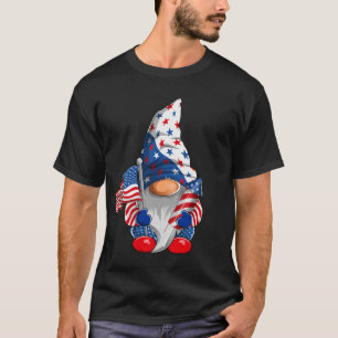 4th Of July Patriotic Gnome Funny American Flag T-Shirt