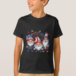 4th Of July Patriotic Gnomes American Flag Usa Gno T-Shirt