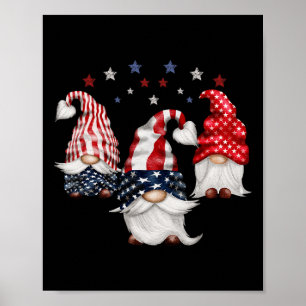4th Of July Patriotic Gnomes Funny Cute American U Poster