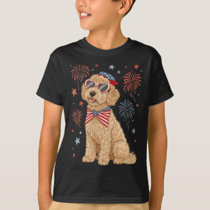4th Of July Patriotic Goldendoodle Coquette Bow Us T-Shirt