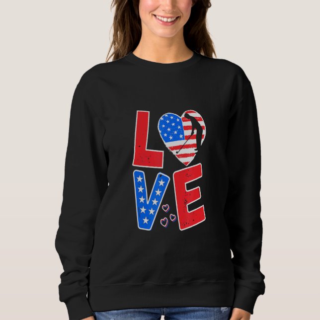 4th Of July Patriotic Golf Love Usa American Flag Sweatshirt (Front)