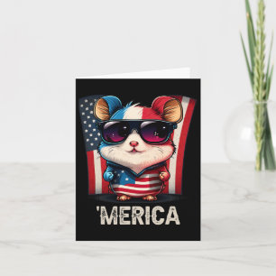 4th Of July Patriotic Hamster Merica Card