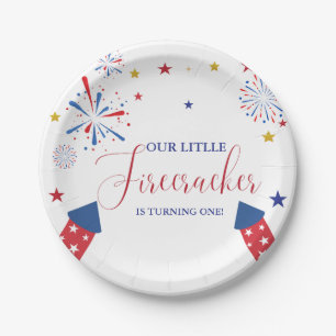 4th of July Patriotic independence  birthday party Paper Plate