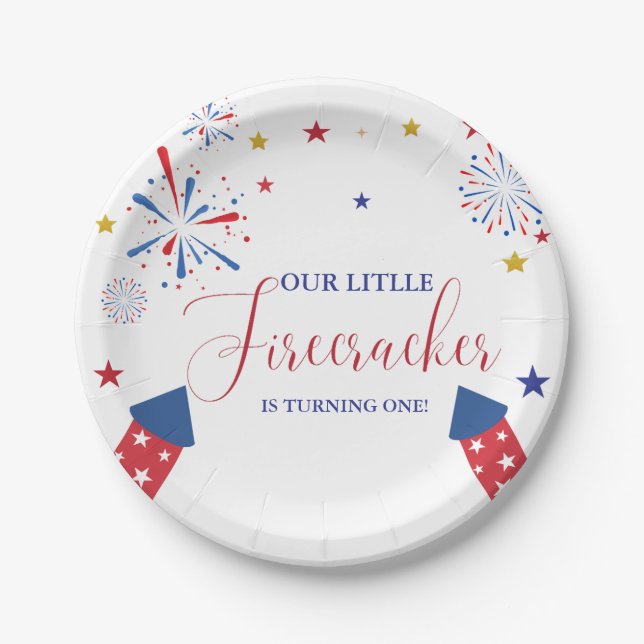 4th of July Patriotic independence  birthday party Paper Plate (Front)