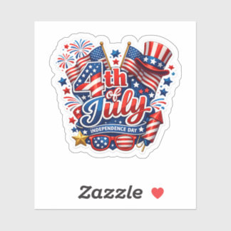 4th of July Patriotic Independence Day Sticker –