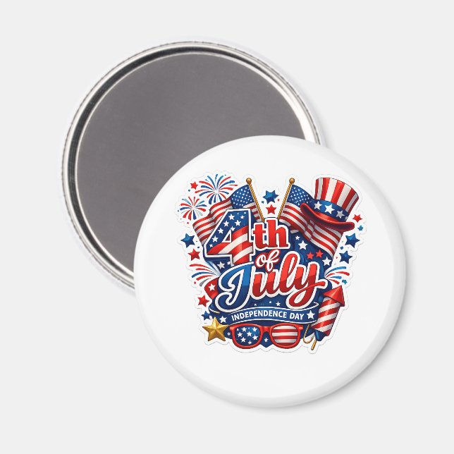 4th of July Patriotic Kitchen Magnet  (Front/Back)
