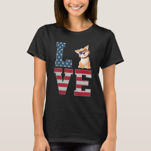 4th Of July Patriotic Love American Eskimo Dog Ame T-Shirt