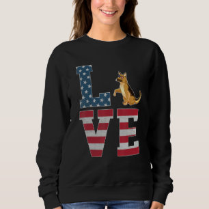 4th Of July Patriotic Love German Shepherd Dog Ame Sweatshirt