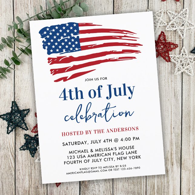 4th Of July Patriotic Party Invitation Budget  (Creator Uploaded)