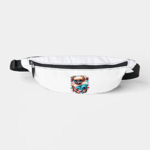 4th of July Patriotic Pomeranian Dog US Flag Bum Bags