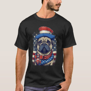4th Of July Patriotic Pug Dog T-Shirt