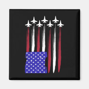 4th Of July Patriotic Red White Blue Usa Flag Figh Magnet