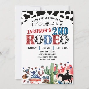 4th of July Patriotic Rodeo Birthday Invitation