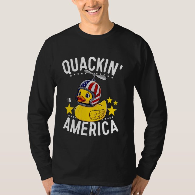 4th of July Patriotic Rubber Duck Tee Quackin' in  (Front)