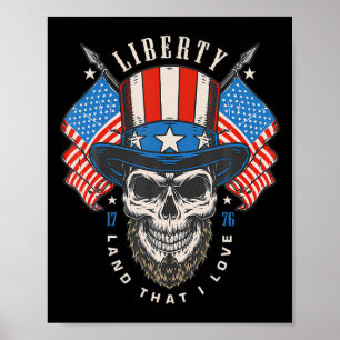 4th Of July Patriotic Shirt Us Flag America Libert Poster