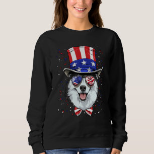 4th of July Patriotic Siberian Husky American USA  Sweatshirt