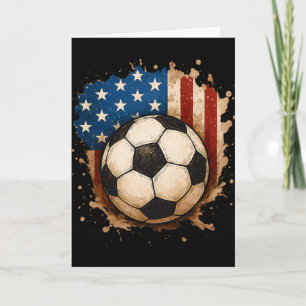 4th Of July Patriotic Soccer Usa American Flag Boy Card