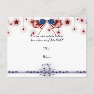 4th of July Patriotic US Flags and Stars Postcard