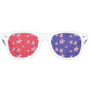 4th of July patriotic USA america flag star party Retro Sunglasses