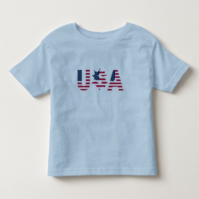 4th of July patriotic USA america flag star party Toddler T-Shirt (Front)