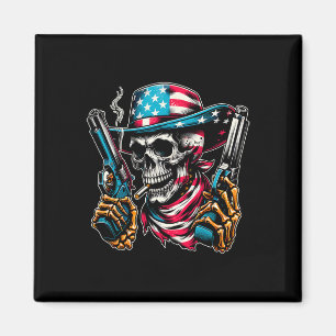 4th Of July Patriotic Usa Skeleton Skull Us Americ Magnet