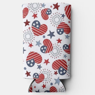 4th of July Pattern Seltzer Can Cooler