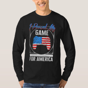 4th Of July Paused My Game For America Independenc T-Shirt