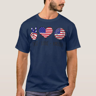 4th of July, Peace Love America 4Th Of July Appare T-Shirt