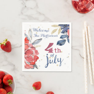 4th of July Personalised Stylish Party Napkin