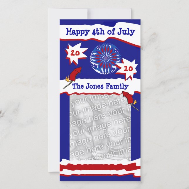 4th of July Photocard Holiday Card (Front)