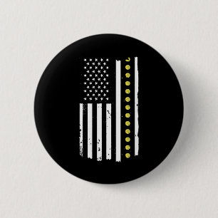 4th of July Pickleball Patriotic Flag Gifts 6 Cm Round Badge