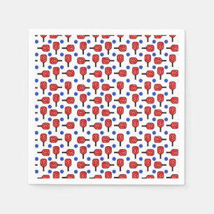 4th of July Pickleball Red White Blue Paddles Ball Napkin