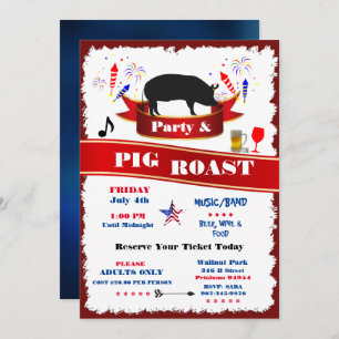 4th of July Pig Roast Party Invitation