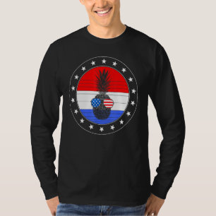 4th Of July Pineapple Cute Beach Aloha Independenc T-Shirt
