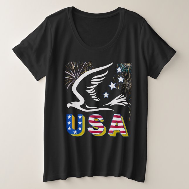 4th of July Plus Size T-Shirt (Design Front)