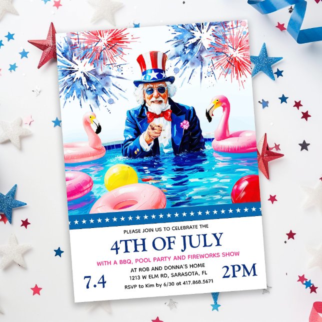 4th of July Pool Party Invitation (Creator Uploaded)