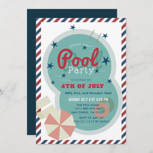 4th of July Pool Party Invitation
