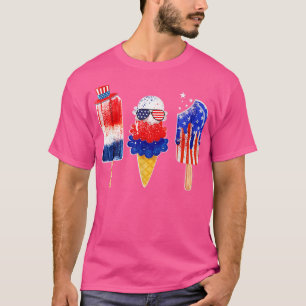 4th of July Popsicle American Flag Patriotic Summe T-Shirt