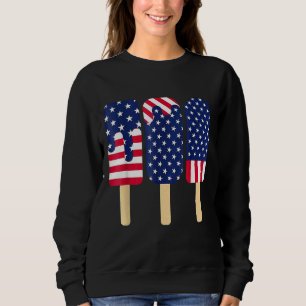4th Of July Popsicle Patriotic American Flag Memor Sweatshirt