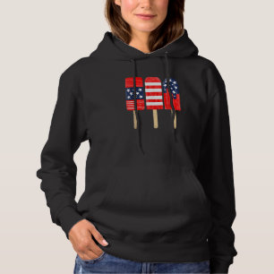 4th Of July Popsicle Red White Blue American Flag Hoodie
