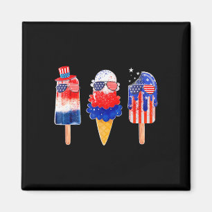 4th Of July Popsicle Red White Blue American Flag  Magnet