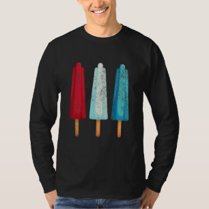 4th Of July Popsicle Red White Blue American Usa F T-Shirt