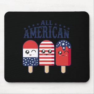 4th Of July Popsicle Usa Flag Patriotic Summer Boy Mouse Pad