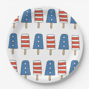 4th of July Popsicles 4th of July Independence Day Paper Plate